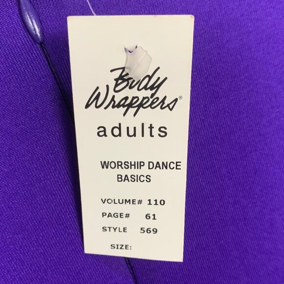 Body Wrappers Praise Dance Jumpsuit Size M Palazzo Pants Worship Purple Zip Back - Picture 9 of 12